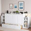Lit escamotable avec tiroirs de rangement spacieux et tablettes ouvertes-314386669