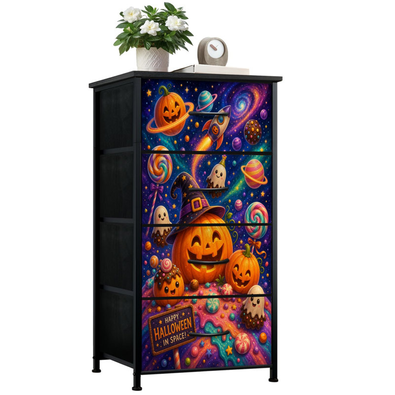 Commode de rangement verticale 4 tiroirs Halloween