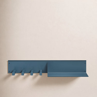 Ackworth Iron Wall Mounted 5 Hooks with Shelf