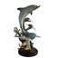 Scène de mer bronze avec dauphins et fontaines perdues 22 po x 18 po x H 37 po