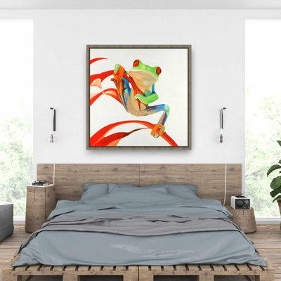 Red-eyed Frog - Green Exotic Framed Canvas | Home Decor