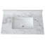 Comptoir de salle de bain 37 po x 22 po - Lavabo encastré en céramique blanc fritté rehaussant la surface de la coiffeuse rectangulaire facile à nettoyer-1825568009