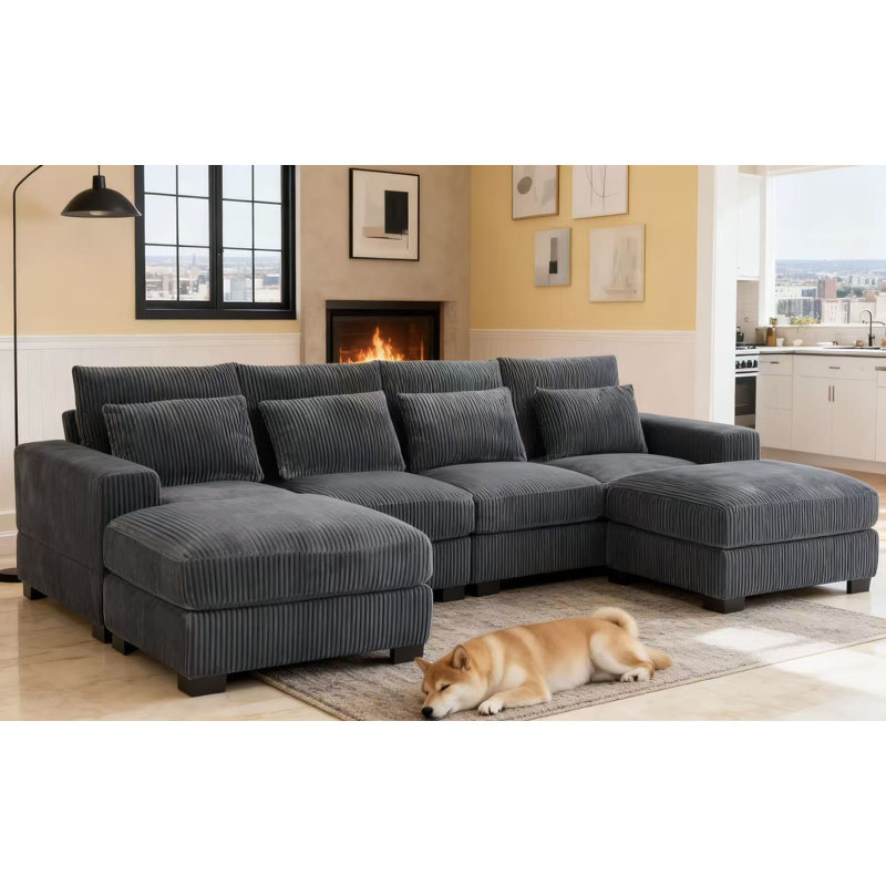 125'' Wide Camden Sofa, Dark Gray