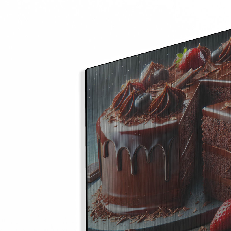  «Chocolate Cake» par Rey Klimt, art mural en métal, 12 po x 12 po, H 12 po x l 12 po