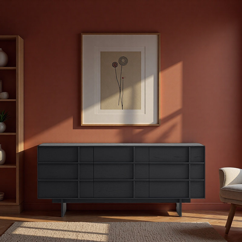 Commode rétro et simple, Noir