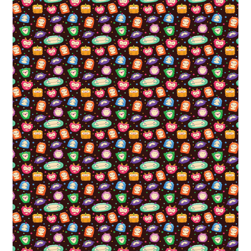 Ensemble de housse de couette Ambesonne Alien, Abstract Fluffy Monsters, simple, multicolore