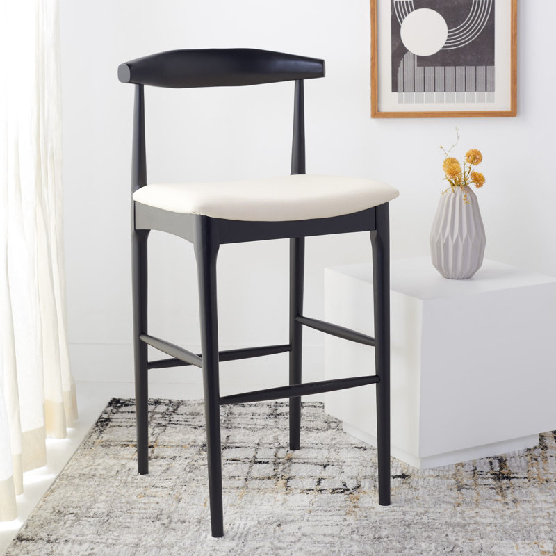 Tabouret de bar / de comptoir Hank, Noir, Crème, Tabouret de bar (siège d'une hauteur de 29,6 po)