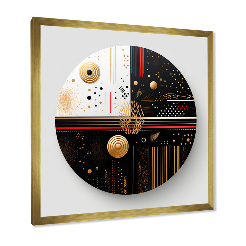 «Boho Chic Celebration», impression géométrique, Cadre doré simple, H 30 po x l 30 po x P 1 po