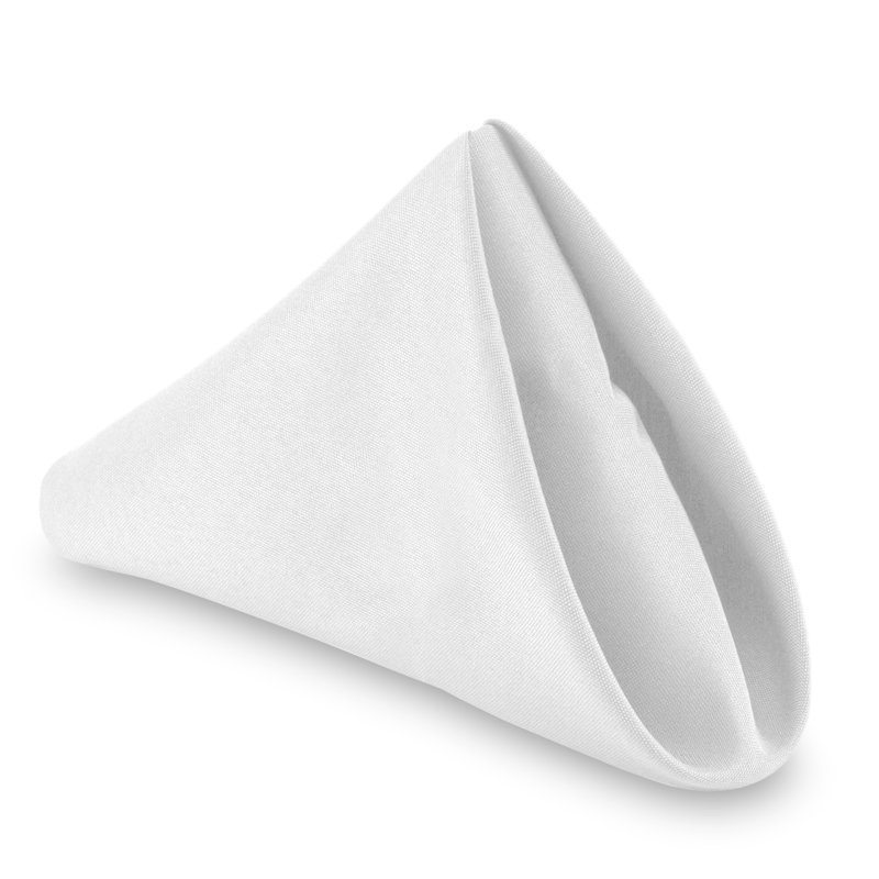 White 17" x 17" Polyester Cloth Dinner Napkins