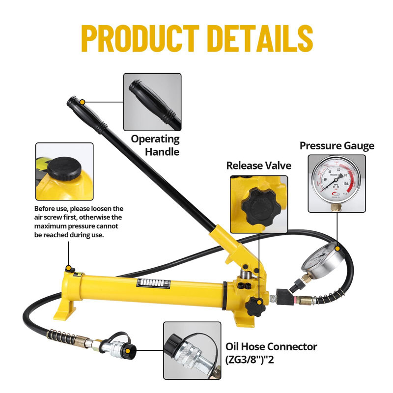 Hydraulic Hand Pump With Pressure Gauge