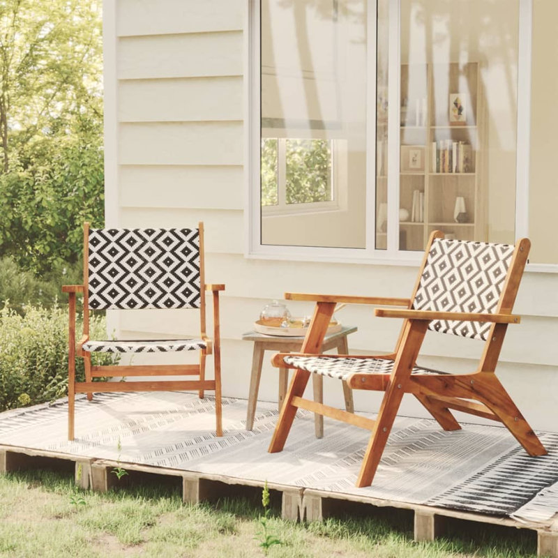 Chaise de jardin en bois de rotin brun et noir