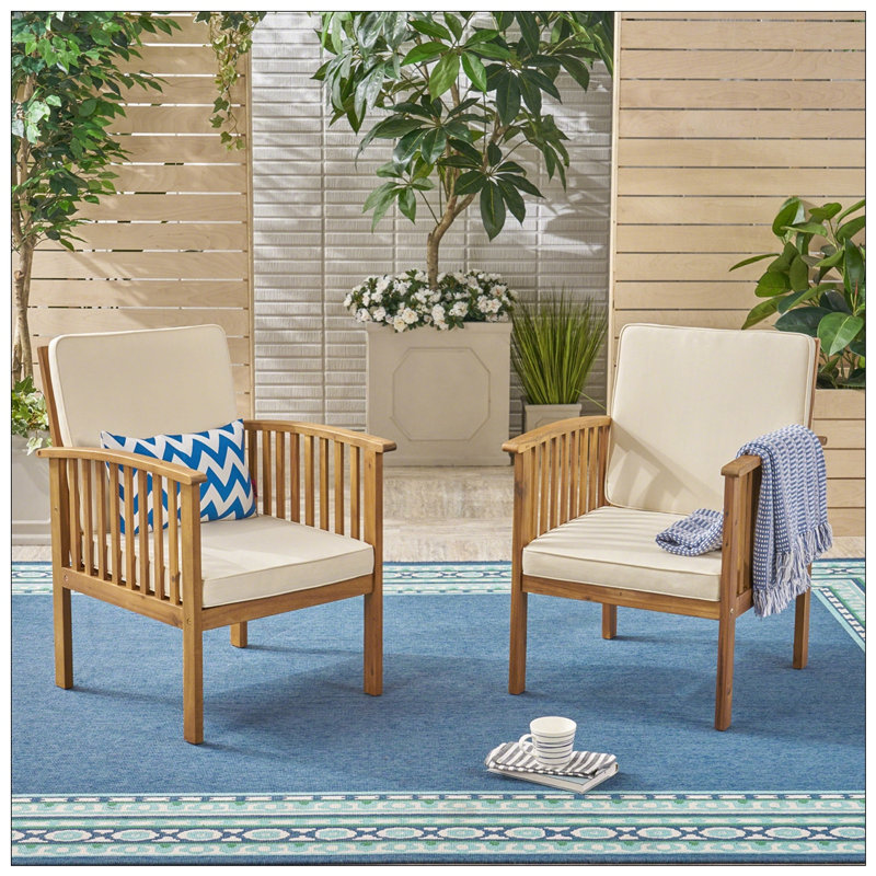 CASA ACACIA CLUB CHAIR With Weather-Resistant Cushions And Durable Acacia Wood Frame For Outdoor Comfort And Style