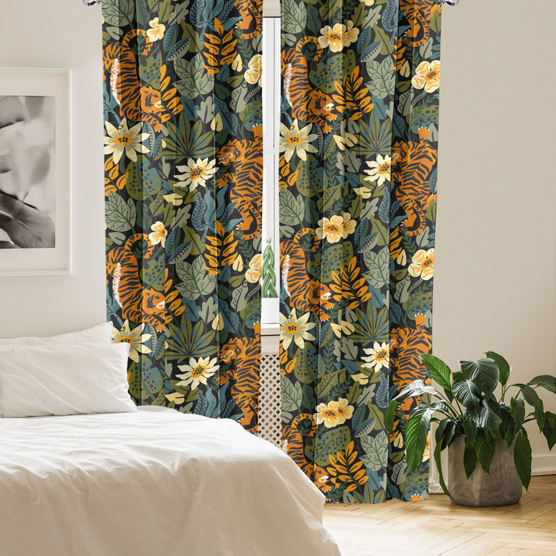Apolline Semi Sheer Curtain Pair, 56" W x 95" L