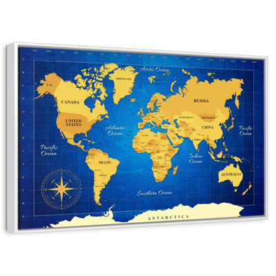 Carte du monde jaune