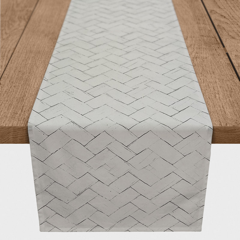 Chemin de table Aziya, L 90 po x P 16 po, gris