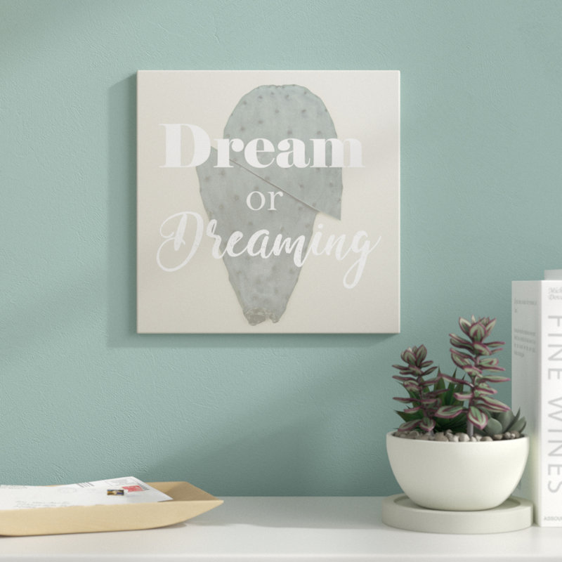 Reproduction d’art textuel sur toile, "Dream or Dreaming" par Marmont Hill, H 12 po x l 12 po x P 1,5 po