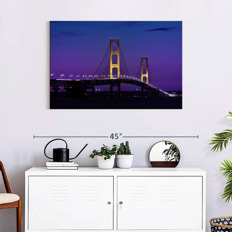 Lilie Mackinac Bridge, crépuscule, H 24 po x l 36 po