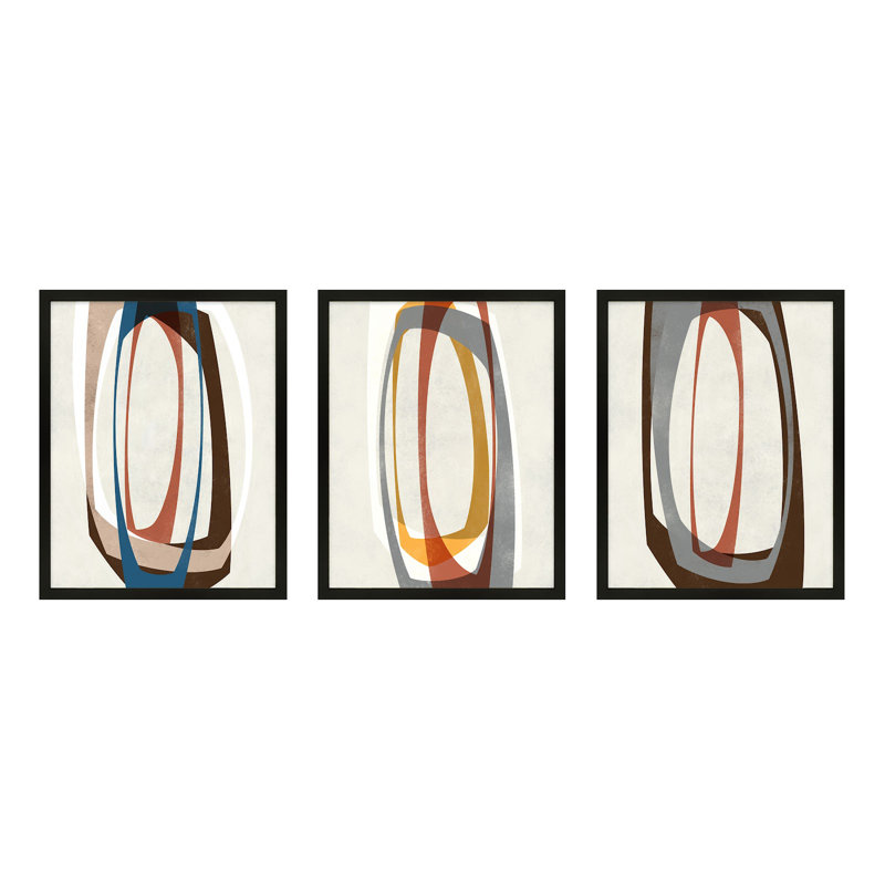 Orbit 3-5 Painting by Jacques Pilon, Black Framed, 25" H x 20" W