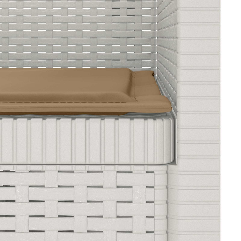 Outdoor Lounge Chair, Taupe, White