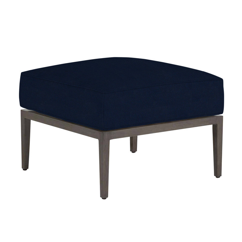 Repose-pieds en aluminium Santa Barbara - Gris ardoise, Trépointe, Velours indigo