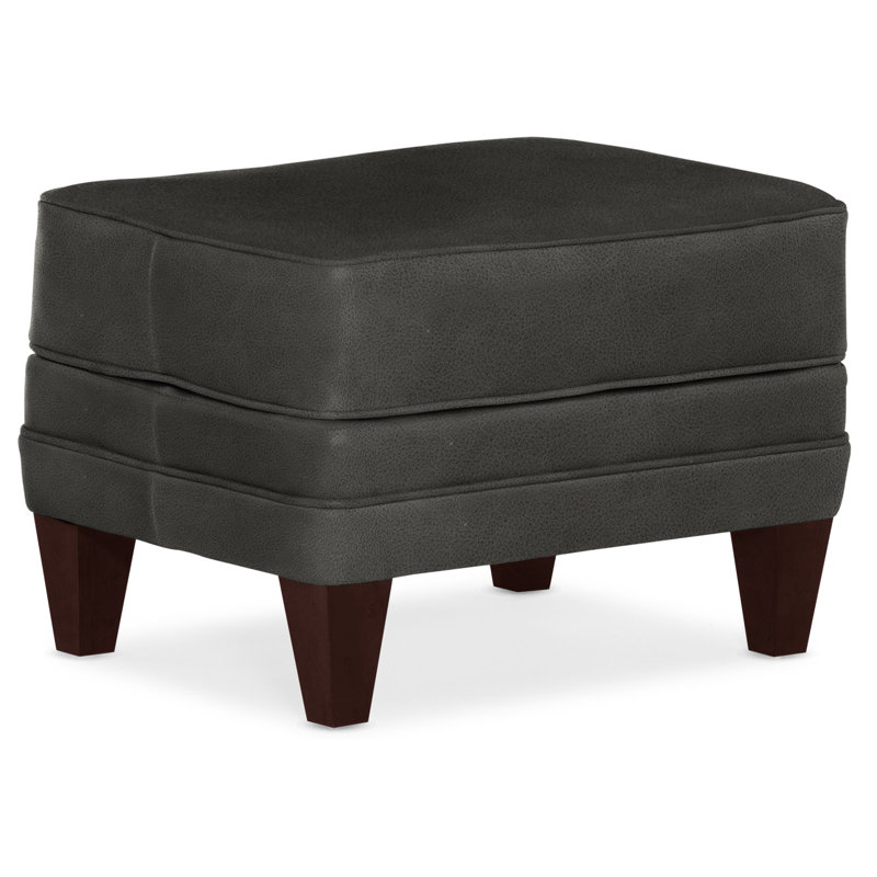 Willow Ottoman, Mahogany, Anilina Hunter Genuine Leather