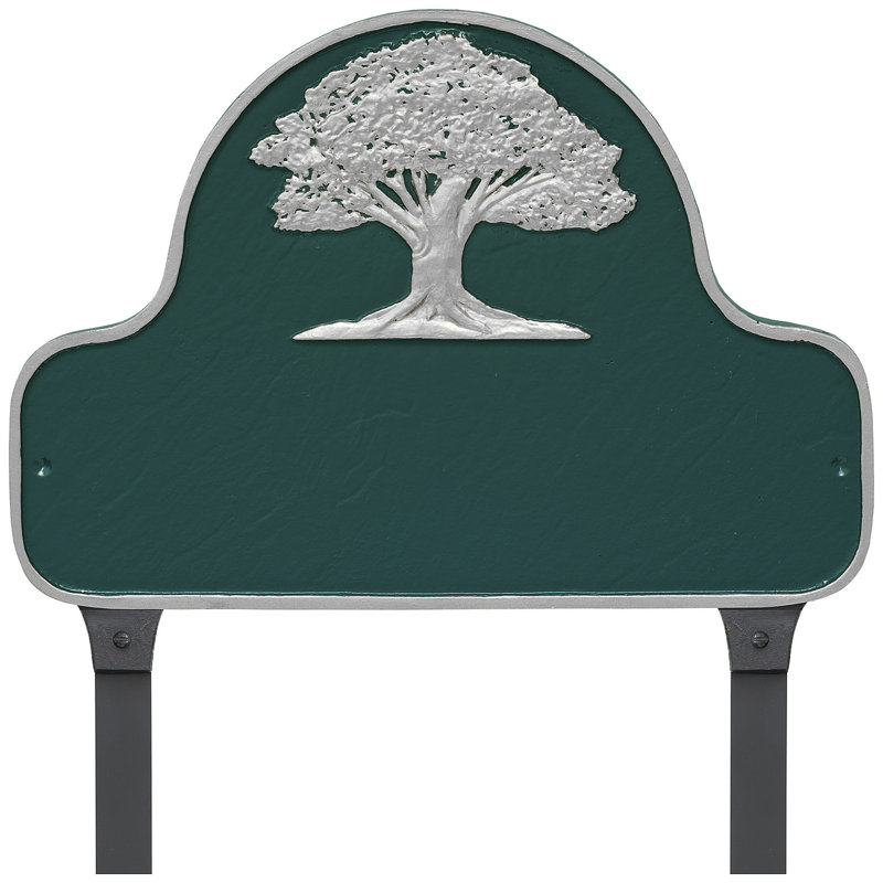 Plaque d'adresse sur 1 ligne, Vert forêt / argent, Oui