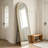 59/64/71-Inch Black And Gold Floor Mirrors, Rust-Resistant Aluminum Frames, Available In Arched And Rectangular Styles.