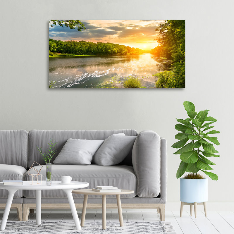 Twilight On The River - Wrapped Canvas Print