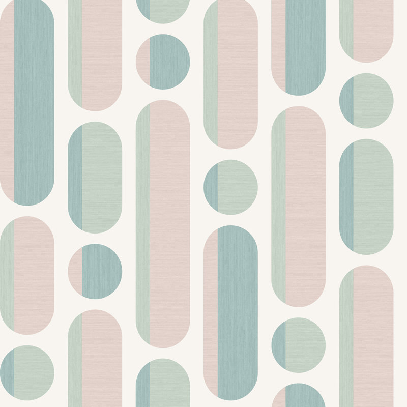 Papier peint amovible Envy Morse, Rose / sauge