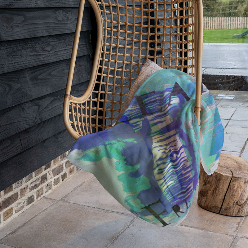 Reber Quilted Throw Blanket, Blue