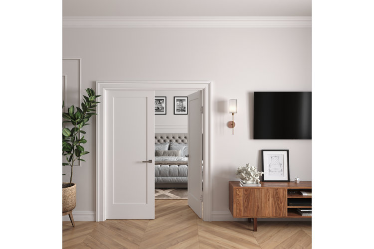 prehung french doors in a chic apartment