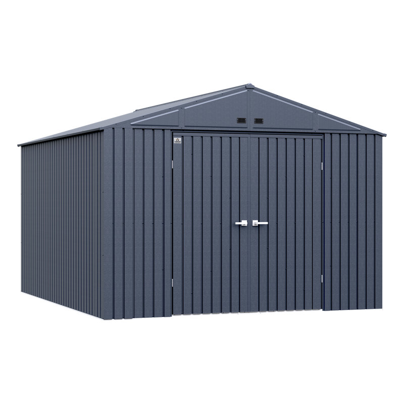 10' x 12' Anthracite Galvanized Steel Storage Shed