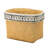 Set of 2 Rectangular Basket Planters with Geometric Trim, L:10.5x8.5x8" S:7.5x5.5x6.5"