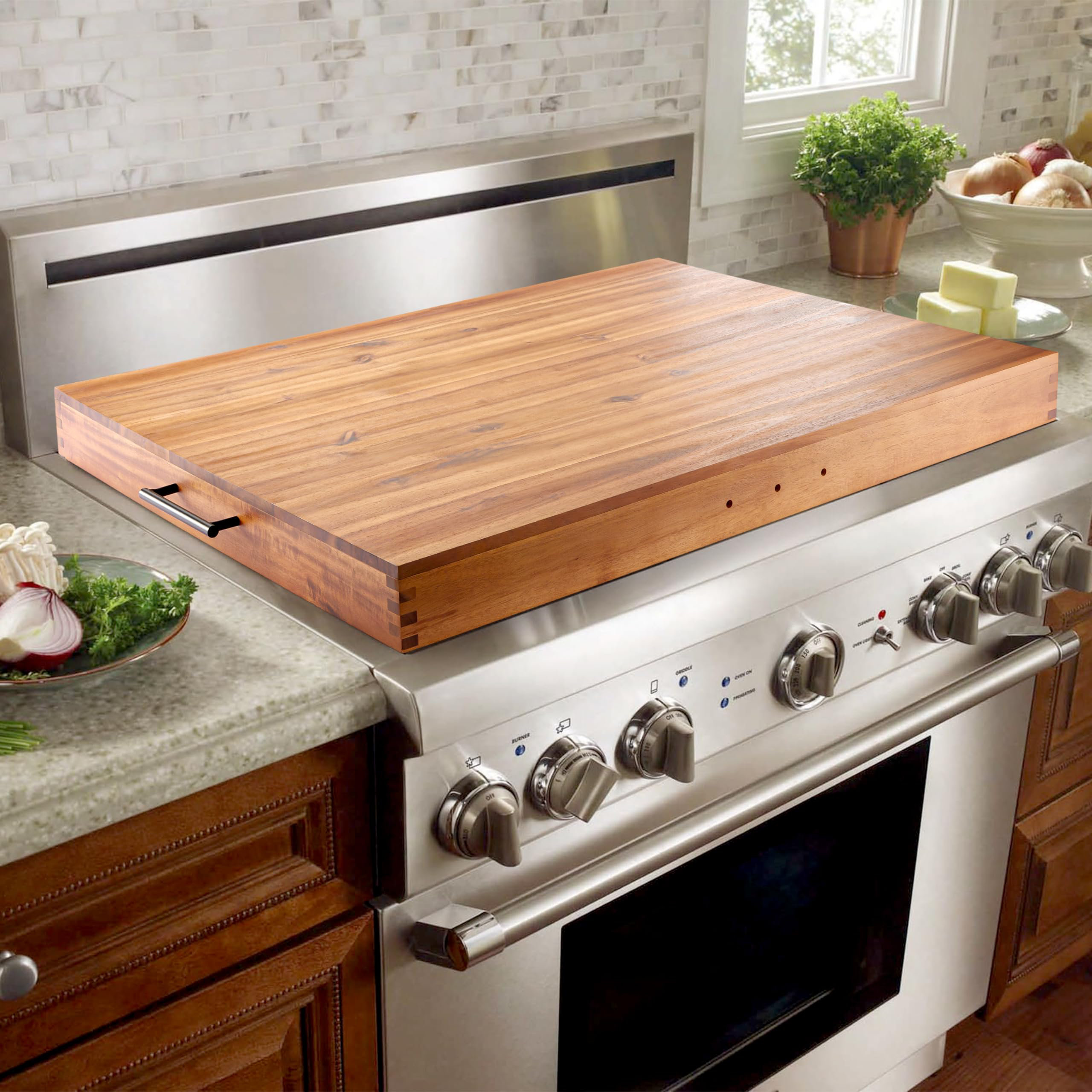 Stove Covers For Electric Stove Top Acacia Wood Noodle Board Stove