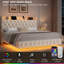 Ensemble de chambre à coucher 3 pièces, lit flottant avec port de charge-729904044-729904045