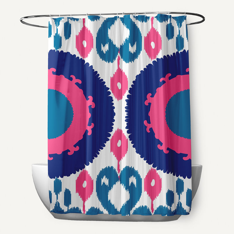 Rideau de douche Boho, bleu