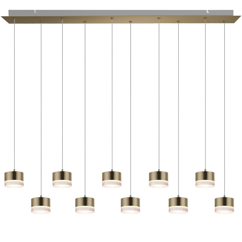 Barnsdall 10 - Light Cluster Pendant, Brushed Brass