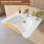Lavabo en forme de U de 25,4 po x 21,6 po ADA accessible en fauteuil roulant avec système de support triangulaire renforcé
