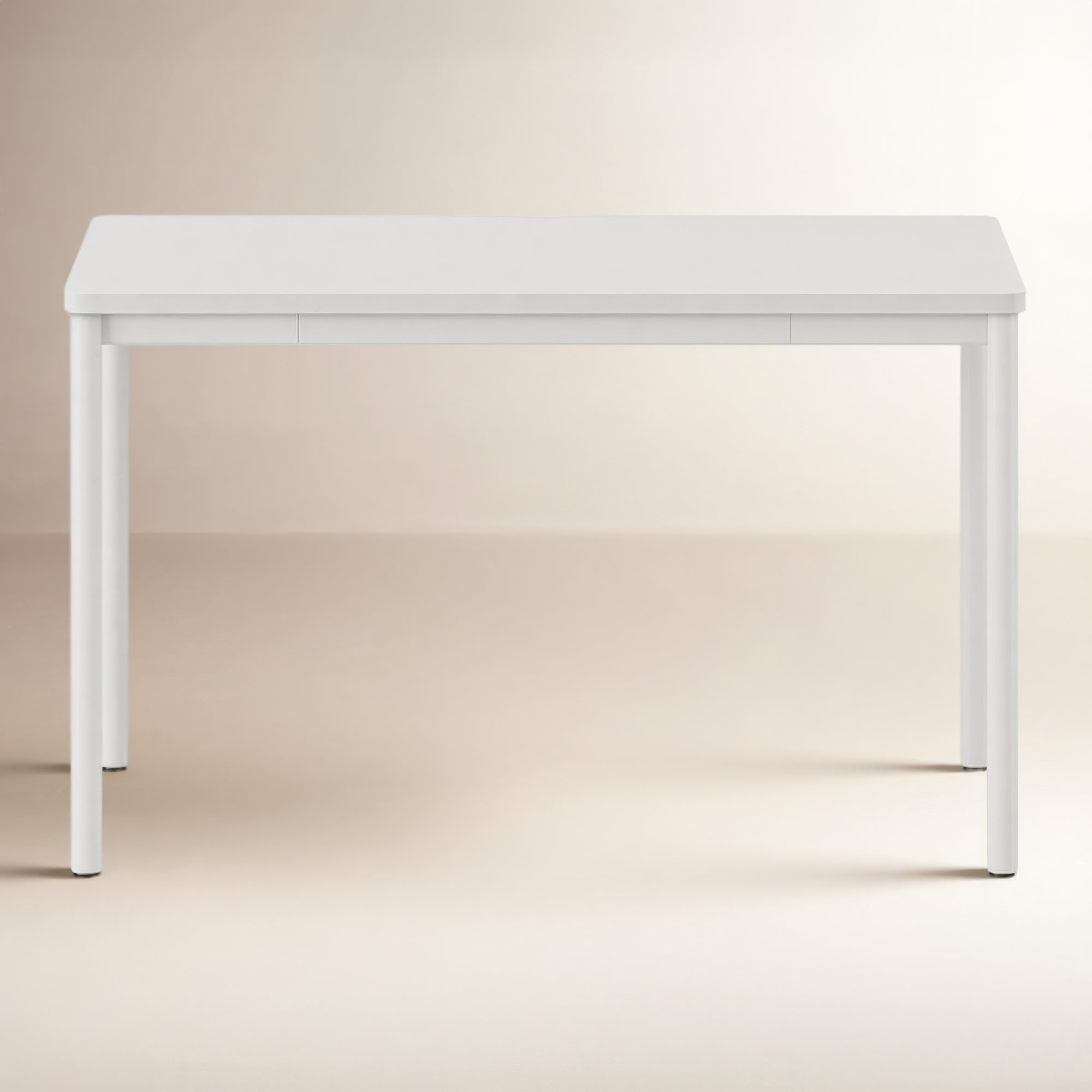 Daily Desk, White, White, 28.5" H x 48" W x 24" D