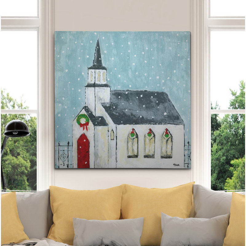« christmas night », peinture, H 24 po x l 24 po x P 1,5 po, Toile tendue