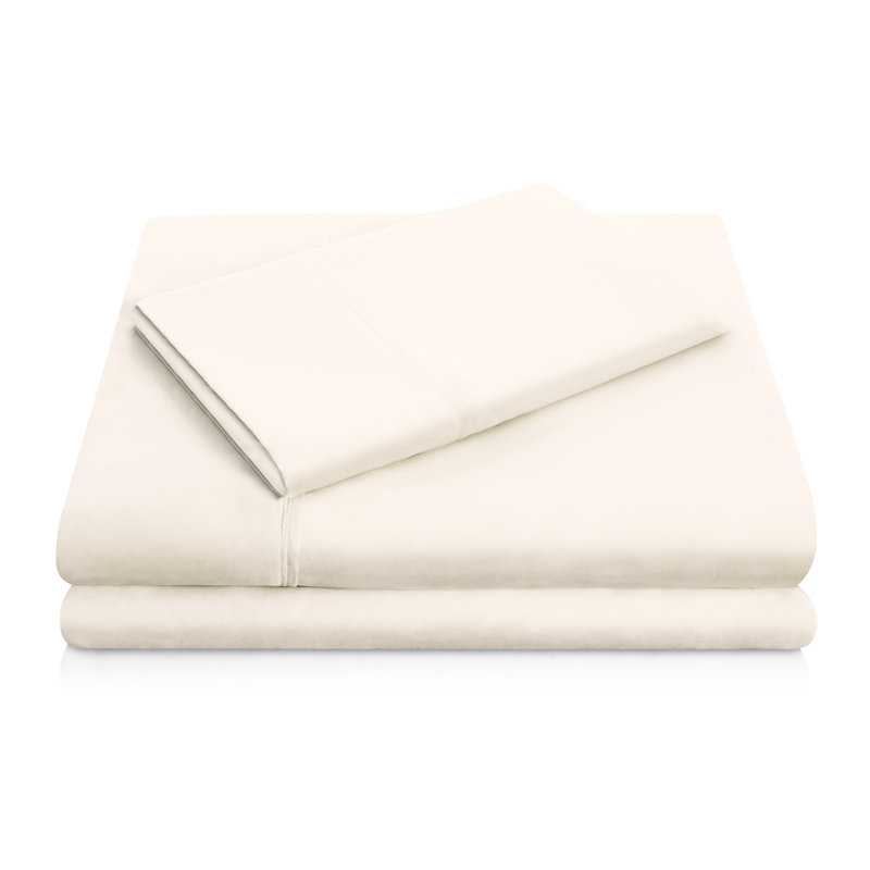 Ensemble de draps en micro-fibre, Ensemble de draps pour lit camp avec deux taies d', Ivoire