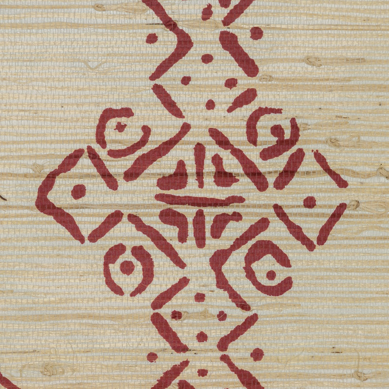 Mali 3' L x 33.46" W Wallpaper Roll, Red/Beige