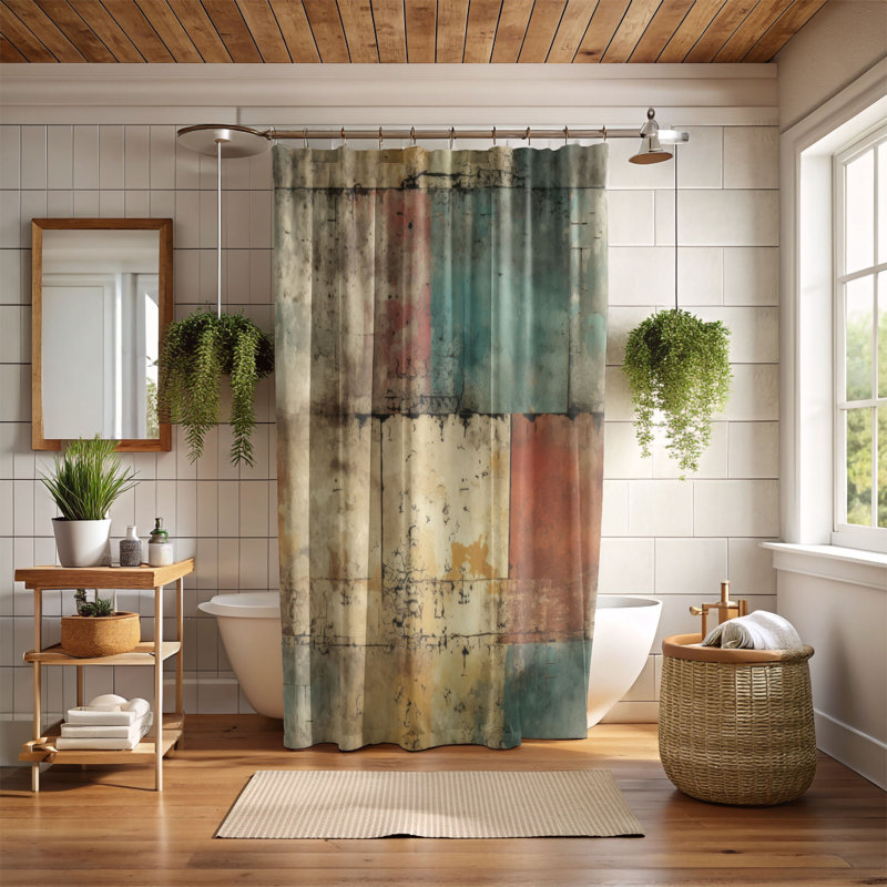 Couleurs délavées - Rideau de douche de qualité supérieure, L 71 po x L 74 po