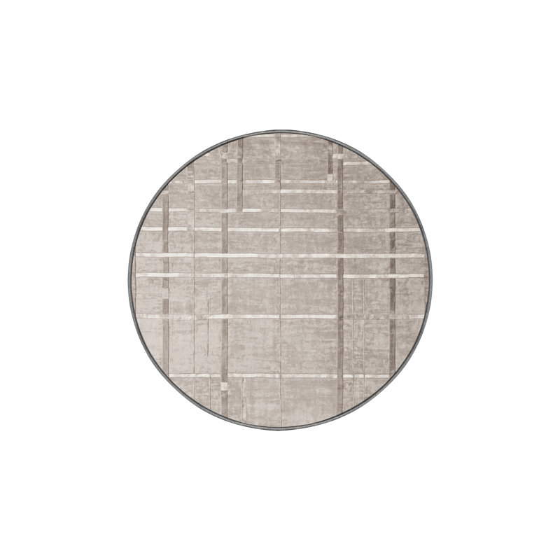 Machine Washable Gray Area Rug, Round 8'