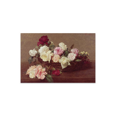 " A Basket Of Roses, 1890 " by Ignace Henri Jean Theodore Fantin-Latour
