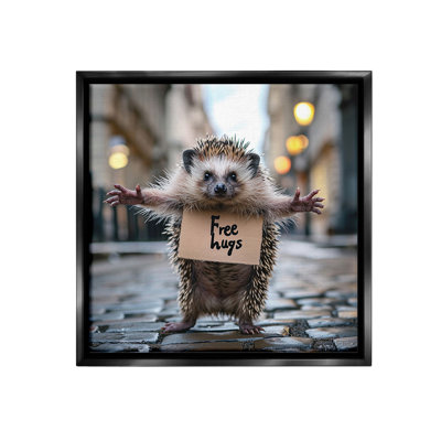 «Free Hugs Hedgehog Floater Frame» par RB sur toile