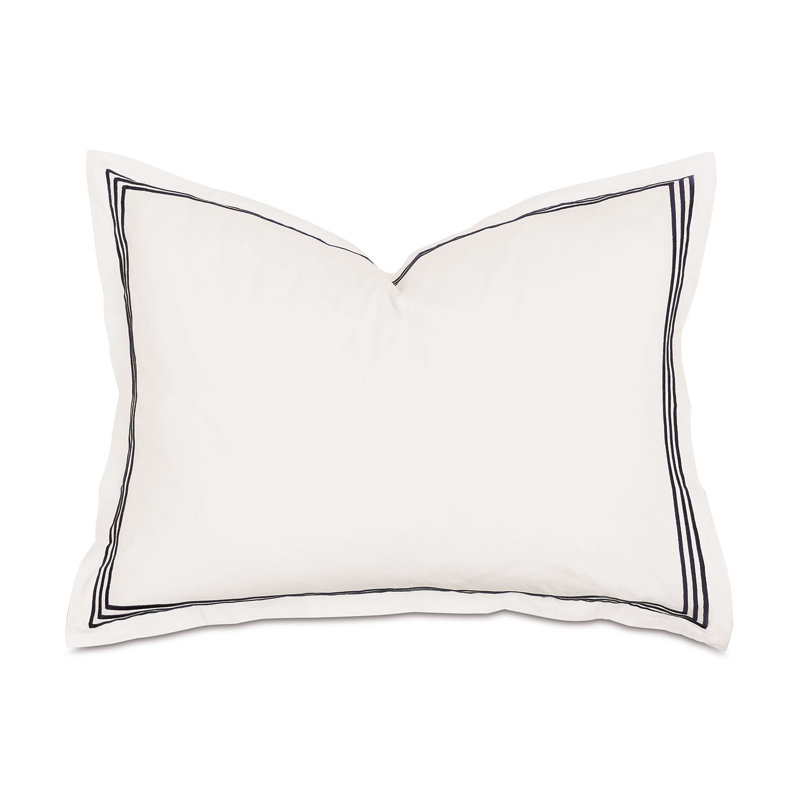 Tessa Cotton Sham Set, Ivory/Black, Standard, Multi-stripe
