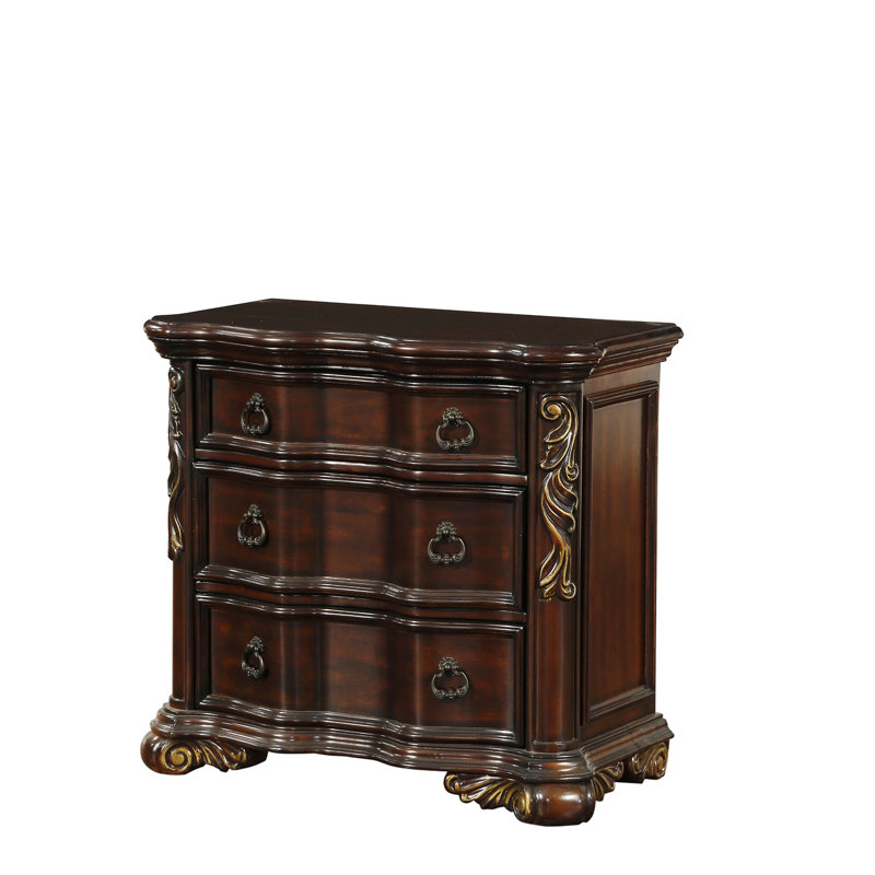 Montoya 3 - Drawer Nightstand, Brown