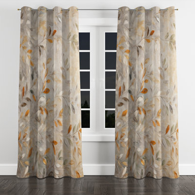 Anayshia - Abstract Botanicals Blackout Grommet Curtain - 1 panel