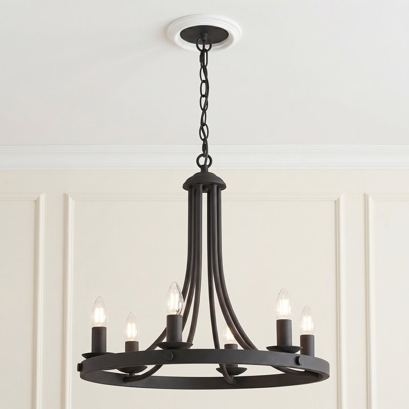 6-Lights Chandeliers Ceiling Lights, Matte Black